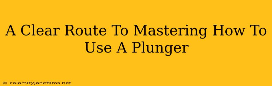 A Clear Route To Mastering How To Use A Plunger