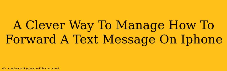 A Clever Way To Manage How To Forward A Text Message On Iphone