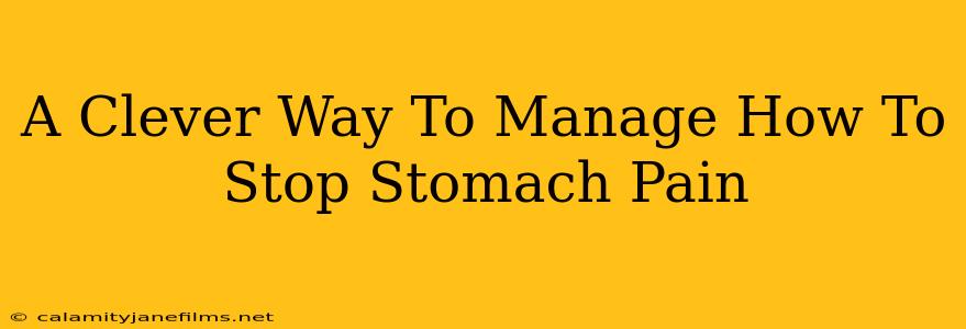 A Clever Way To Manage How To Stop Stomach Pain