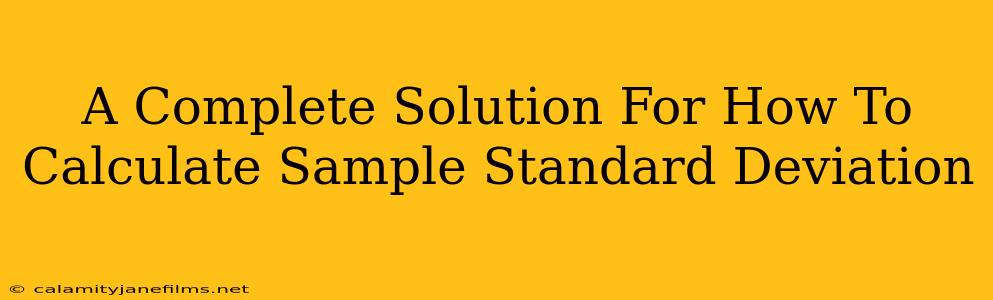 A Complete Solution For How To Calculate Sample Standard Deviation