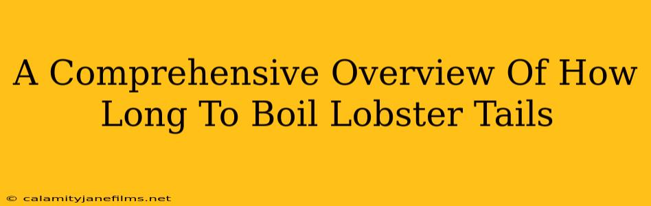 A Comprehensive Overview Of How Long To Boil Lobster Tails