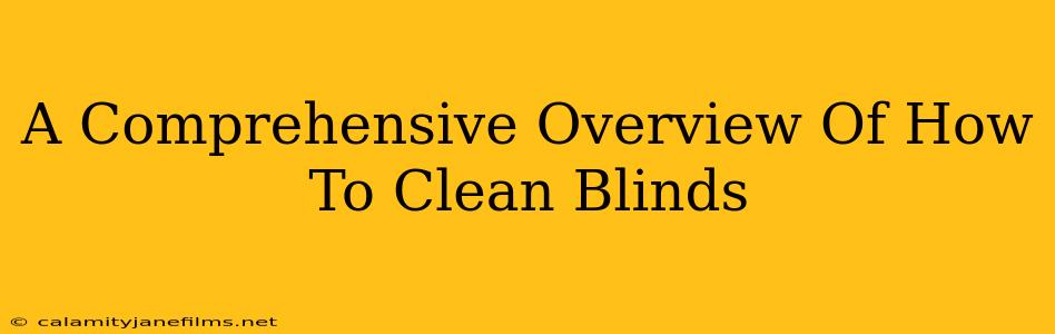 A Comprehensive Overview Of How To Clean Blinds