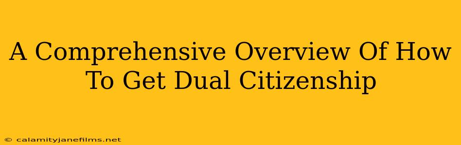 A Comprehensive Overview Of How To Get Dual Citizenship