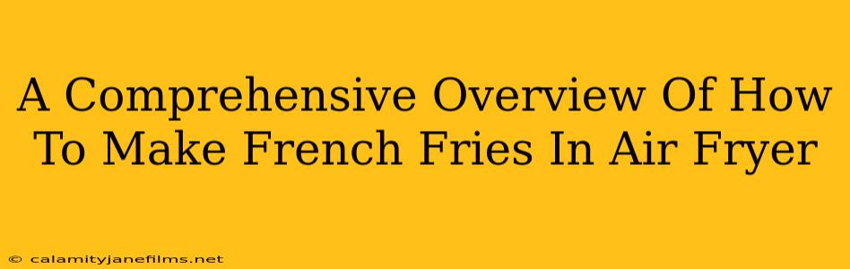 A Comprehensive Overview Of How To Make French Fries In Air Fryer