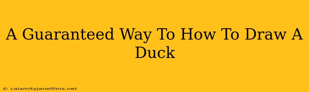 A Guaranteed Way To How To Draw A Duck