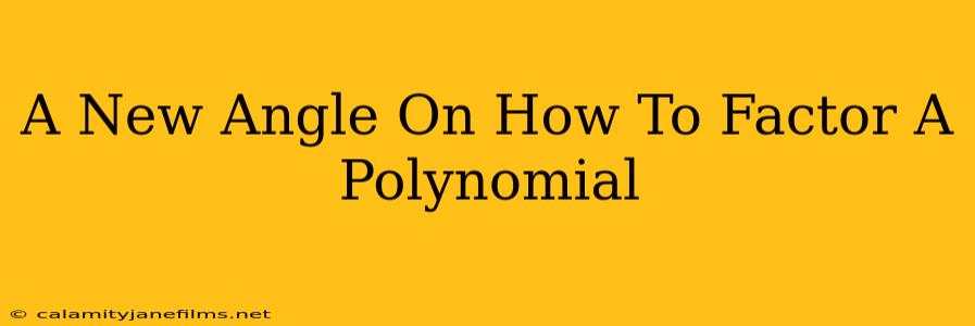 A New Angle On How To Factor A Polynomial