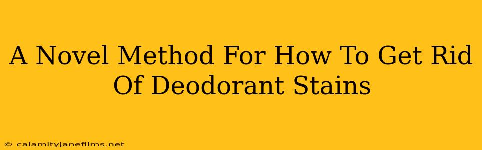 A Novel Method For How To Get Rid Of Deodorant Stains