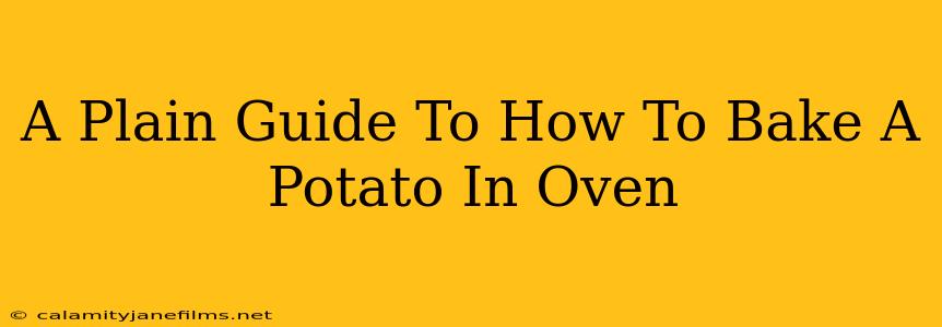 A Plain Guide To How To Bake A Potato In Oven