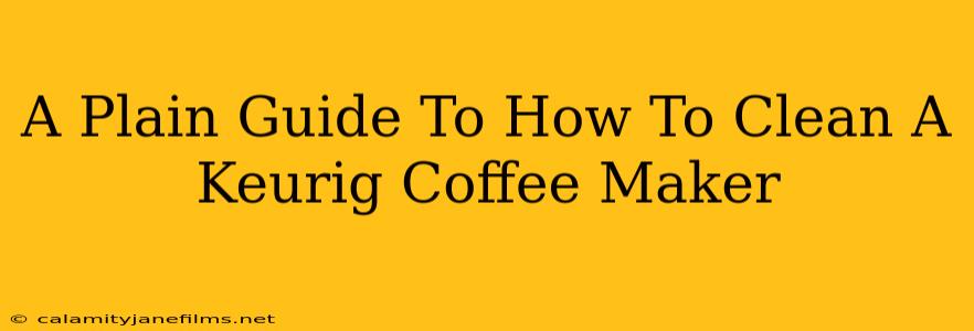 A Plain Guide To How To Clean A Keurig Coffee Maker