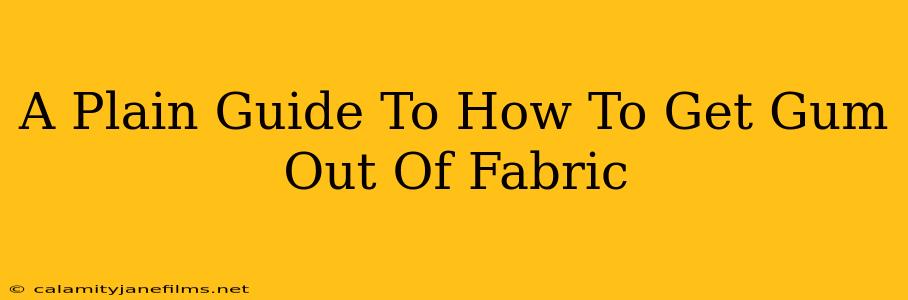 A Plain Guide To How To Get Gum Out Of Fabric