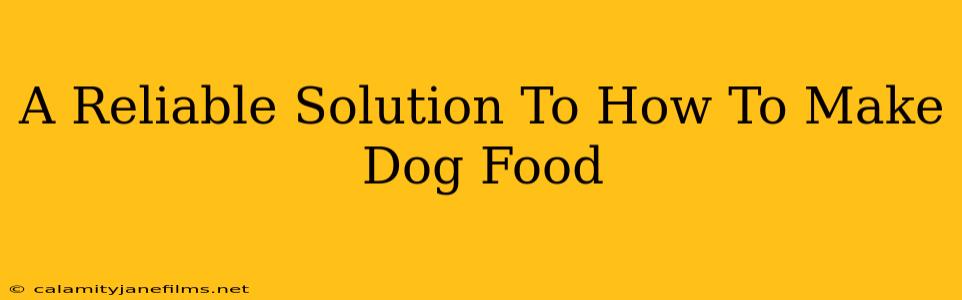 A Reliable Solution To How To Make Dog Food