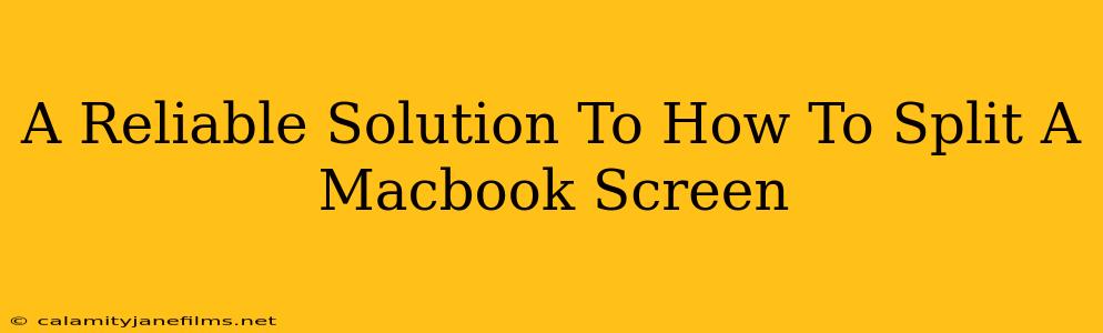 A Reliable Solution To How To Split A Macbook Screen