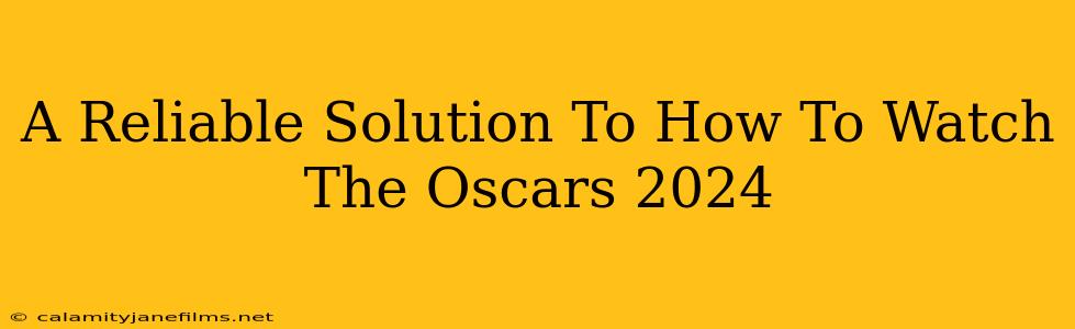 A Reliable Solution To How To Watch The Oscars 2024