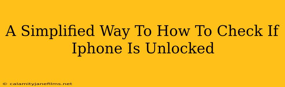 A Simplified Way To How To Check If Iphone Is Unlocked