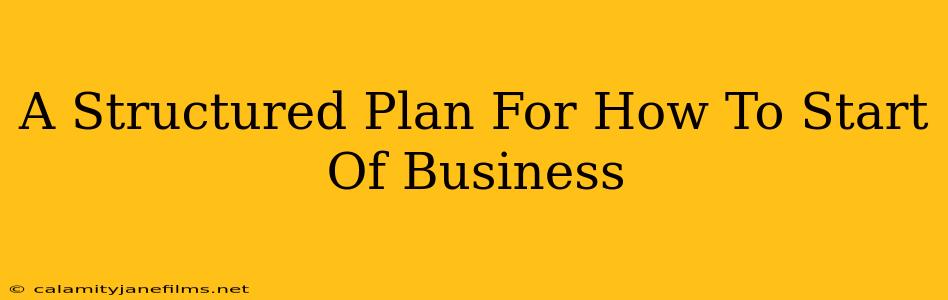 A Structured Plan For How To Start Of Business