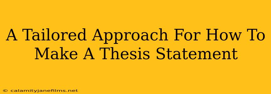 A Tailored Approach For How To Make A Thesis Statement