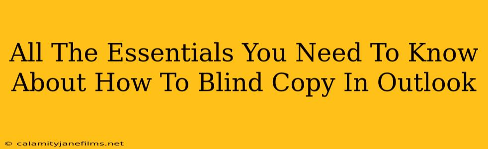 All The Essentials You Need To Know About How To Blind Copy In Outlook