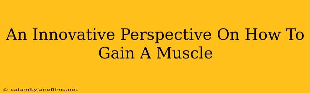 An Innovative Perspective On How To Gain A Muscle