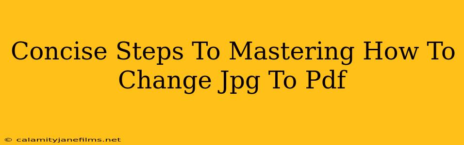 Concise Steps To Mastering How To Change Jpg To Pdf