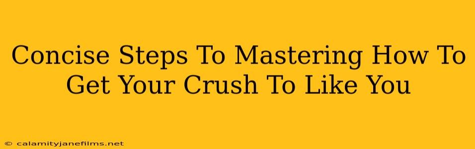 Concise Steps To Mastering How To Get Your Crush To Like You