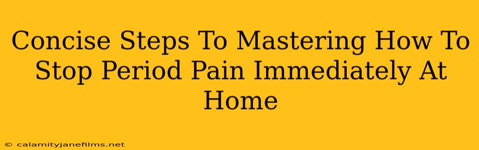 Concise Steps To Mastering How To Stop Period Pain Immediately At Home