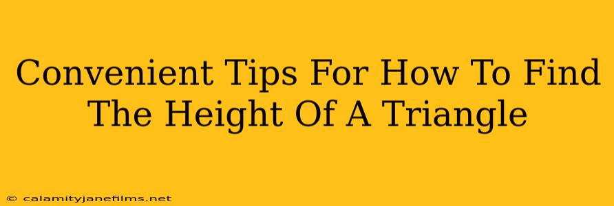 Convenient Tips For How To Find The Height Of A Triangle