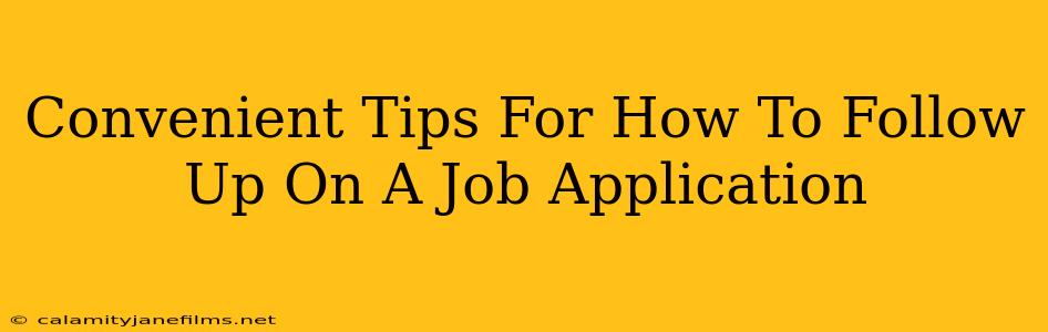 Convenient Tips For How To Follow Up On A Job Application