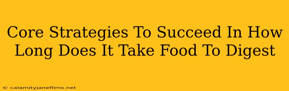 Core Strategies To Succeed In How Long Does It Take Food To Digest