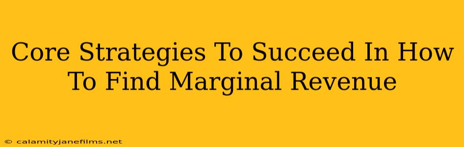 Core Strategies To Succeed In How To Find Marginal Revenue