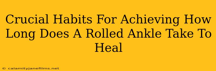 Crucial Habits For Achieving How Long Does A Rolled Ankle Take To Heal