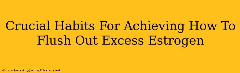 Crucial Habits For Achieving How To Flush Out Excess Estrogen