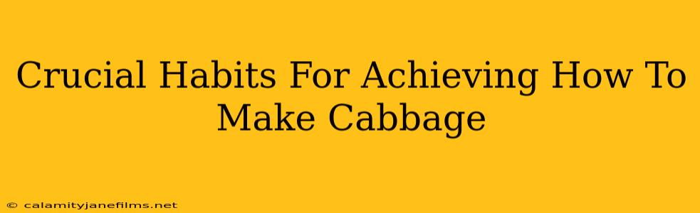 Crucial Habits For Achieving How To Make Cabbage