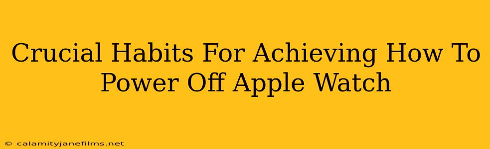 Crucial Habits For Achieving How To Power Off Apple Watch