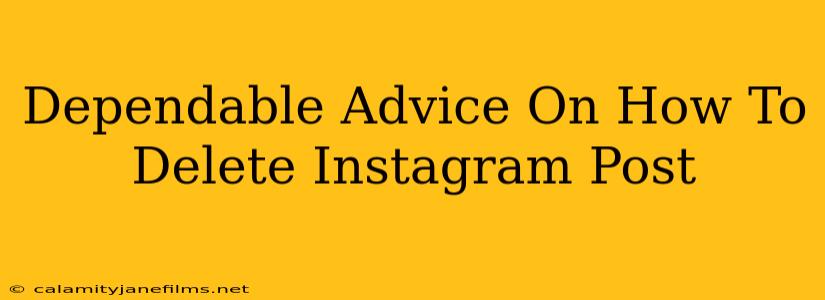 Dependable Advice On How To Delete Instagram Post