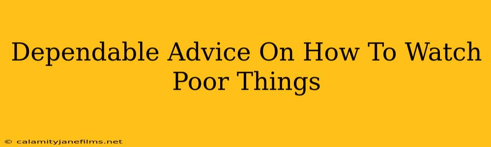 Dependable Advice On How To Watch Poor Things