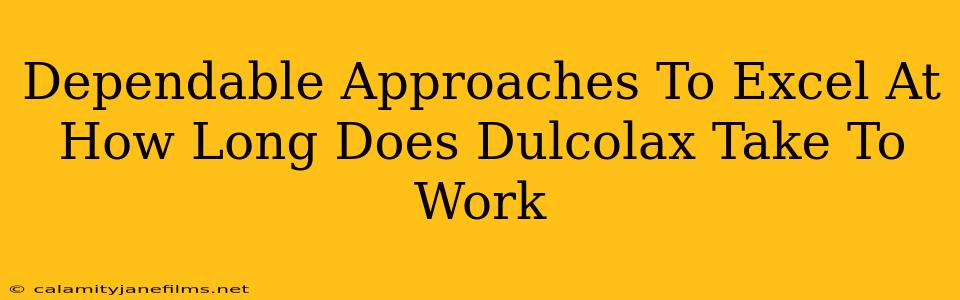 Dependable Approaches To Excel At How Long Does Dulcolax Take To Work