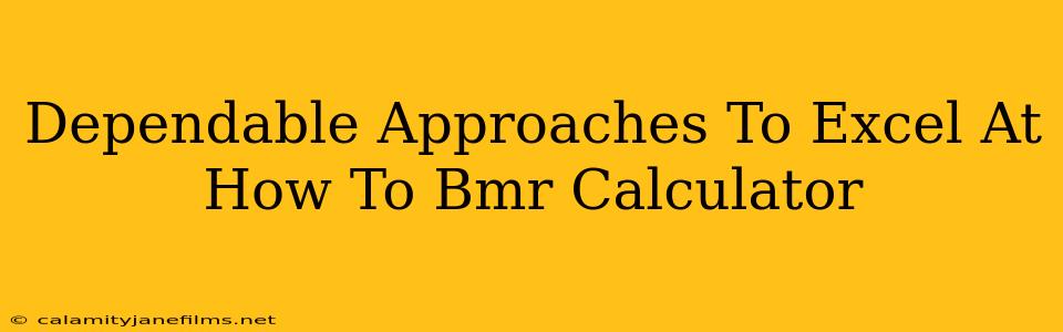 Dependable Approaches To Excel At How To Bmr Calculator