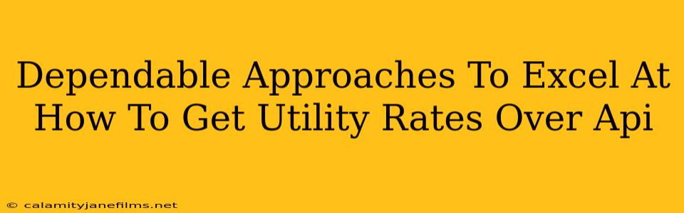 Dependable Approaches To Excel At How To Get Utility Rates Over Api