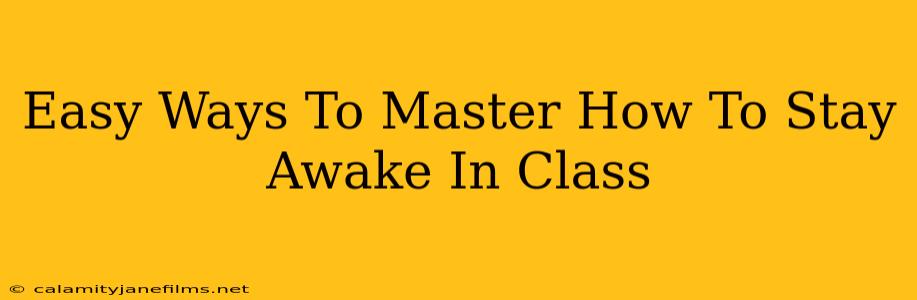 Easy Ways To Master How To Stay Awake In Class