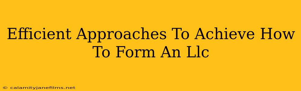 Efficient Approaches To Achieve How To Form An Llc