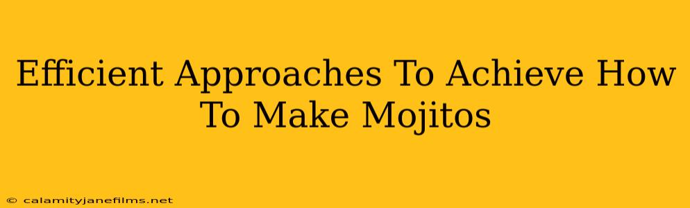 Efficient Approaches To Achieve How To Make Mojitos