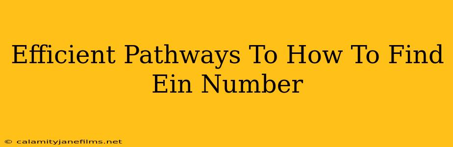 Efficient Pathways To How To Find Ein Number