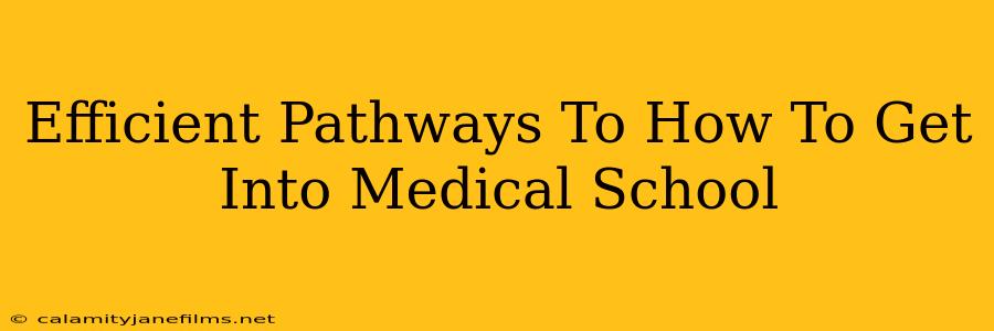 Efficient Pathways To How To Get Into Medical School