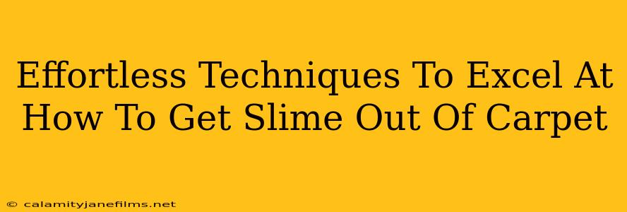 Effortless Techniques To Excel At How To Get Slime Out Of Carpet