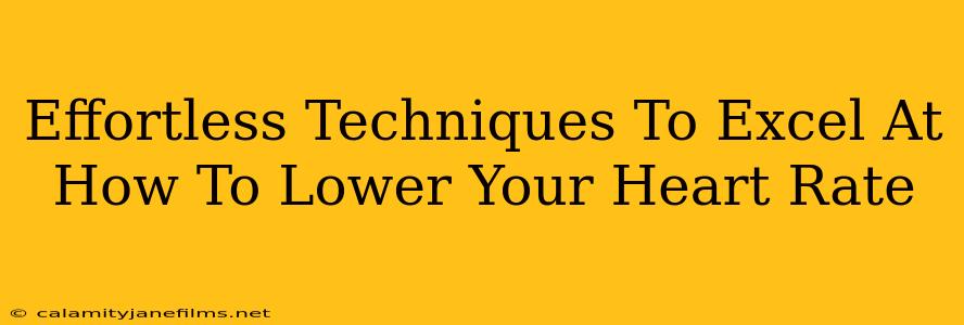 Effortless Techniques To Excel At How To Lower Your Heart Rate