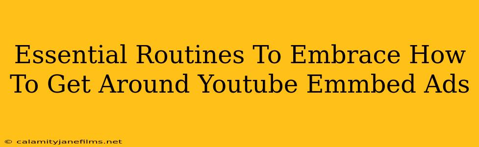 Essential Routines To Embrace How To Get Around Youtube Emmbed Ads