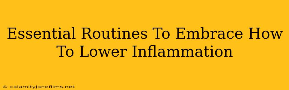 Essential Routines To Embrace How To Lower Inflammation