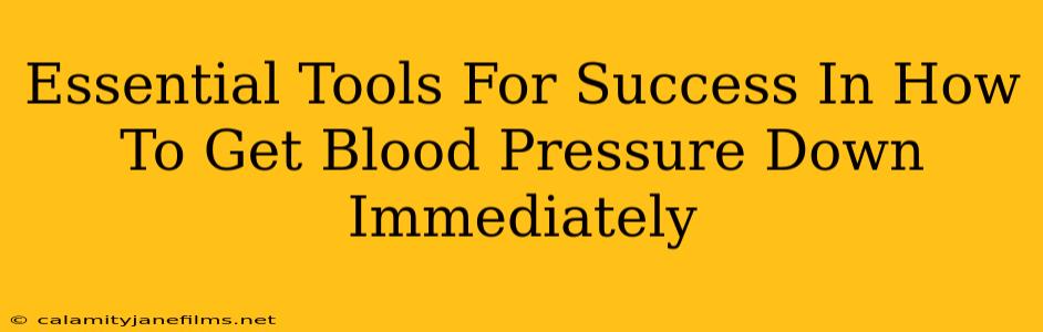 Essential Tools For Success In How To Get Blood Pressure Down Immediately