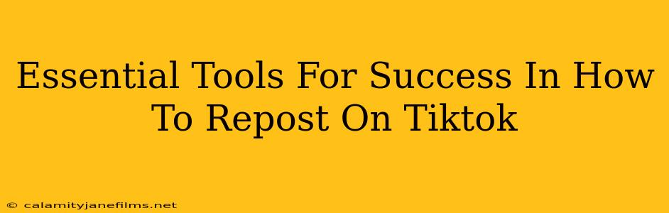 Essential Tools For Success In How To Repost On Tiktok