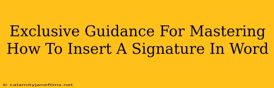 Exclusive Guidance For Mastering How To Insert A Signature In Word